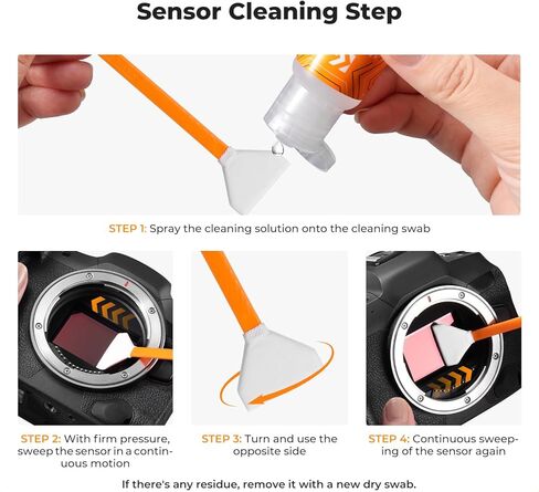 K & F Concept 25-1 مجموعة كاميرات تنظيف الكاميرا الاحترافية لكاميرات DSLR مع مسحات تنظيف مستشعرات APS-C/60 مل و 20 مل من مناديل/تنظيف المناديل/تنظيف الكاميرا/العدسة قلم القلم/قطعة قماش/حالة حمل in Kuwait