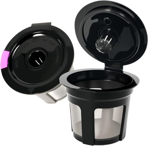 4 عبوات ROOGALUCKEED CUP القابلة لإعادة الاستخدام لـ Keurig ، Black BPA Free K-Cup Pod Filters ، فلاتر القهوة ذات الملء العالمي لـ 1.0 و 2.0 من صانعي القهوة in Kuwait