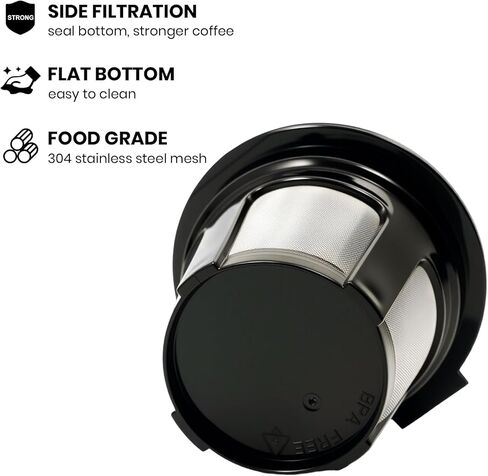 4 عبوات ROOGALUCKEED CUP القابلة لإعادة الاستخدام لـ Keurig ، Black BPA Free K-Cup Pod Filters ، فلاتر القهوة ذات الملء العالمي لـ 1.0 و 2.0 من صانعي القهوة in Kuwait