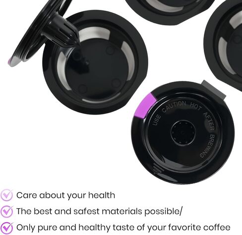 4 عبوات ROOGALUCKEED CUP القابلة لإعادة الاستخدام لـ Keurig ، Black BPA Free K-Cup Pod Filters ، فلاتر القهوة ذات الملء العالمي لـ 1.0 و 2.0 من صانعي القهوة in Kuwait