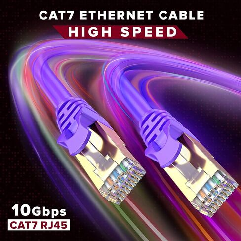 كابل Ethernet CAT7 2 قدم-6 حزمة من الأسلاك الرقعة الشبكة LAN عالية السرعة ، موصلات مطلية بالذهب RJ45 ، 600 ميجا هرتز ، 10 جيجابت في الثانية-لجهاز التوجيه ، المودم ، الكمبيوتر ، الألعاب ، البث-الأبيض in Saudi Arabia