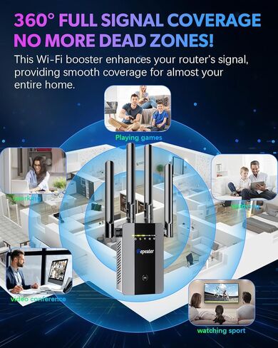 2025 WiFi Extender Signal Booster, up to 18k+sq. ft and 88+ Devices, Internet Booster for Home, Wireless Internet Repeater and Signal Amplifier w/Ethernet Port, Port, Mesh WiFi 15X Faster Access Point in Kuwait