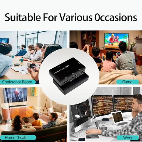 HDMI Splitter 1 in 2 Out 4K 60Hz, HDMI Duplicator Adapter-1 to 2 Output Simultaneously for 2 Displays, Support Full HD1080P 3D HDCP 1.4 for PS3/4, Blu-Ray DVD Player-Not for Extend in Kuwait