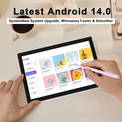 CUPEISI Android 15 Tablet 10.1 Inch 2 in 1 Tablets with Keyboard/Mouse/Case/Stylus, 8GB RAM+32GB ROM (Max 1TB), 1.8Ghz Quad-core Processor, 1280 * 800 IPS HD Touch Screen, 2.4G/5G Wifi6 BT 5.0 Tablet in Kuwait
