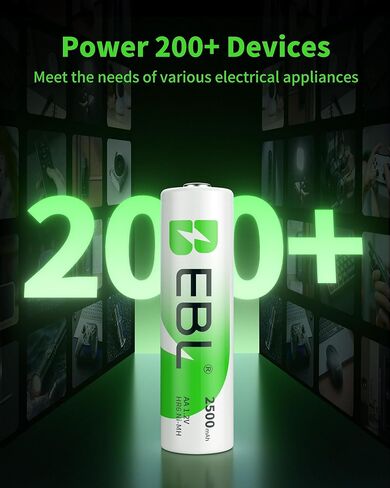 EBL 8 Bay Battery Charger with LCD Screen Discharge Function and 24 Packs AA Rechargeable Batteries Set in Saudi Arabia