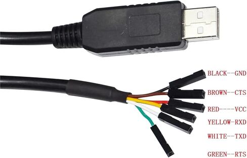 Industrial FT232RL USB UART TTL 5V 3V3 to 6PIN 0.1" Pitch Dupont Jumper Download Cable Compatible TTL-232R-5V TTL-232R-3V3(5m,TTL 3.3V 1X1 6P) in Saudi Arabia