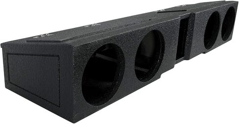 Rockville REC121 Quad 8" Subwoofer Box, 0.8 Cu Ft Per Sub, 33Hz Tuning, Bed Liner Finish, Spring-Loaded Terminals, High-Performance Audio, for Ford F150 Super Crew 2009-2020 and F250/F350 in Saudi Arabia