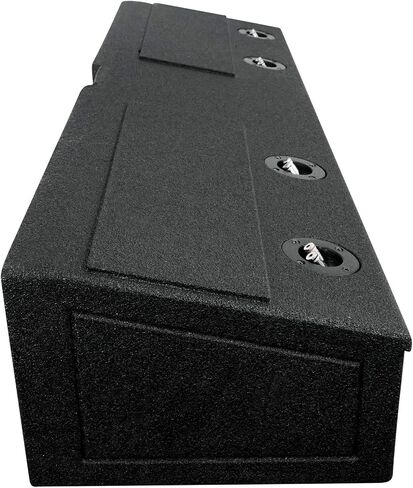 Rockville REC121 Quad 8" Subwoofer Box, 0.8 Cu Ft Per Sub, 33Hz Tuning, Bed Liner Finish, Spring-Loaded Terminals, High-Performance Audio, for Ford F150 Super Crew 2009-2020 and F250/F350 in Saudi Arabia
