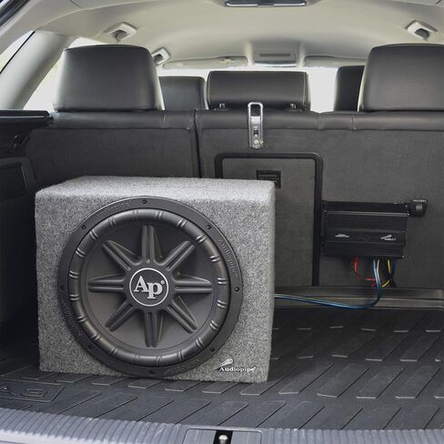 Audiopipe APSB-1211PX Single 1000 Watt 12 Inch Enclosed Car Audio Subwoofer Speaker, Micro Class D 500 Watt Amp, & 10 Gauge Wire Installation Kit in Saudi Arabia