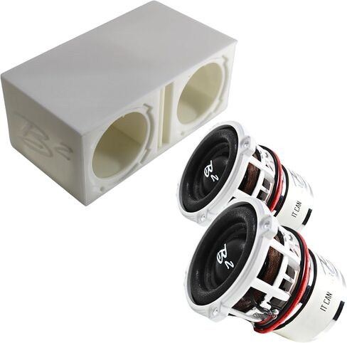 Dual Ported Subwoofer Box Enclosure w/2x B2 Audio Rampage RC2 2" Mini Subwoofers (B2-DUALVRC2-BK-PKG) in Kuwait