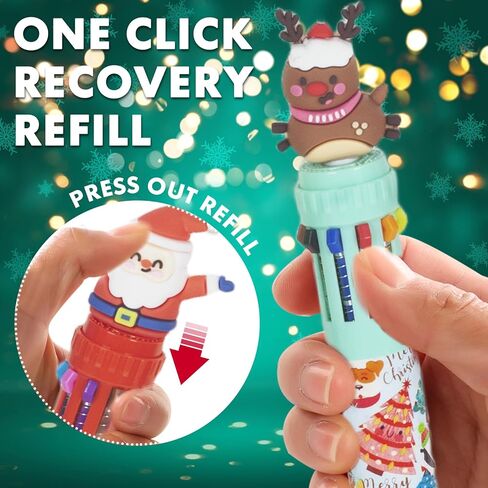 Multicolor Ballpoint Pen 0.7 mm, 10-in-1 Colored Pens Fine Point Retractable Cute Cartoon Animal Ballpoint Pens for Office School Supplies Students Kids Gifts, 6 Pack in Saudi Arabia
