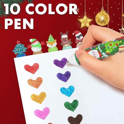 Multicolor Ballpoint Pen 0.7 mm, 10-in-1 Colored Pens Fine Point Retractable Cute Cartoon Animal Ballpoint Pens for Office School Supplies Students Kids Gifts, 6 Pack in Saudi Arabia