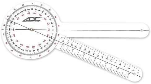 ADC 8 Inch Goniometer, Multi Use, 360 Degree Head with Two Calibrated Scales, Transparent in Saudi Arabia