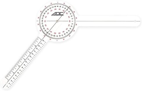 ADC 8 Inch Goniometer, Multi Use, 360 Degree Head with Two Calibrated Scales, Transparent in Saudi Arabia