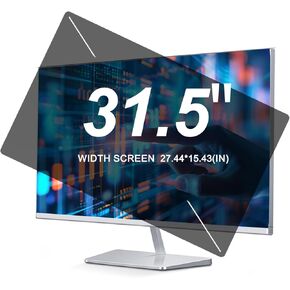 31.5 Inch 16:9 Computer Privacy Screen for Widescreen Monitor, Removable Anti Blue Light Glare Eye Protection Shield, Black Blackout Anti Spy Desktop Security Private Filter. Size Is(697*392 in Saudi Arabia