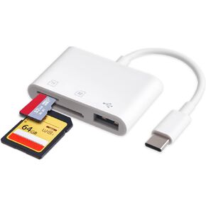 USBC Memory Card Reader 3-in-1 Plug & Play- Gardiva USB C SD Card Adapter Supports SD/TF/USB Flash Drives, Compatible with iPhone 15/16 Series, iPad, MacBook, Android Devices in Saudi Arabia