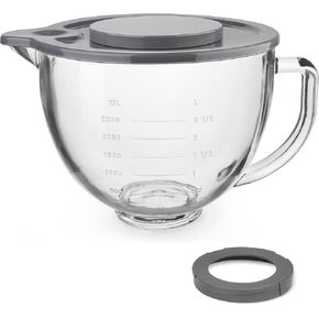 وعاء خلط زجاجي من FIRJOY ​​بسعة 5 لتر لخلاطات كيتشن إيد 4.5 و5 لتر برأس مائلة in Kuwait