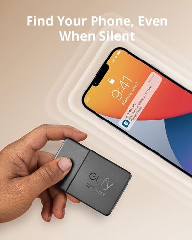 يعمل Eufy Security SmartTrack (Black ، 1Link +1Card) ، مع Apple Find My (iOS فقط) ، متعقب العناصر ، مكتشف الهاتف ، مقاوم للماء ، Android غير مدعوم in Saudi Arabia