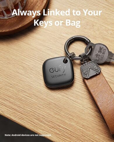 يعمل Eufy Security SmartTrack (Black ، 1Link +1Card) ، مع Apple Find My (iOS فقط) ، متعقب العناصر ، مكتشف الهاتف ، مقاوم للماء ، Android غير مدعوم in Saudi Arabia