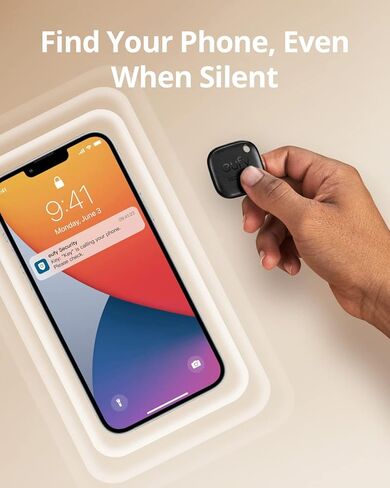 يعمل Eufy Security SmartTrack (Black ، 1Link +1Card) ، مع Apple Find My (iOS فقط) ، متعقب العناصر ، مكتشف الهاتف ، مقاوم للماء ، Android غير مدعوم in Saudi Arabia