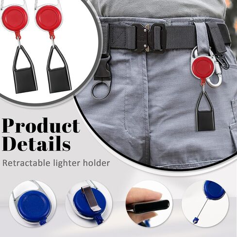 6 Pcs Retractable Lighter Leash, Keychain Lighter Holder with Clip Classic Lighter Cover Single Clip for Convenience Multicolor Lighter Strap in Kuwait