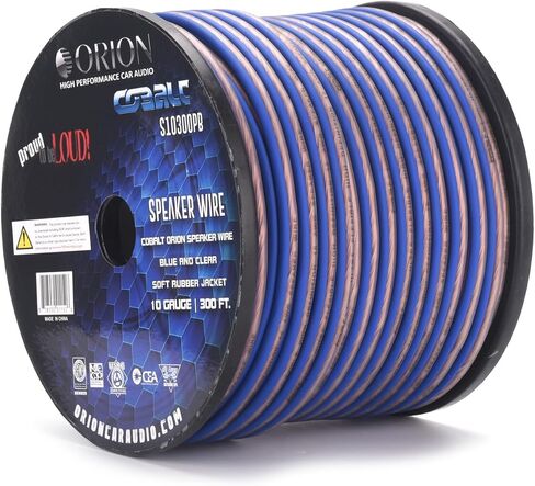 Orion Cobalt S161000PB 16 Gauge AWG (1000-Ft Blue/Clear) High Powered Car Speaker Wire Roll, Surround Sound, Home Theater Speakers, RV Audio | 2x16 Gauge Speaker Cable/Wire Roll in Saudi Arabia