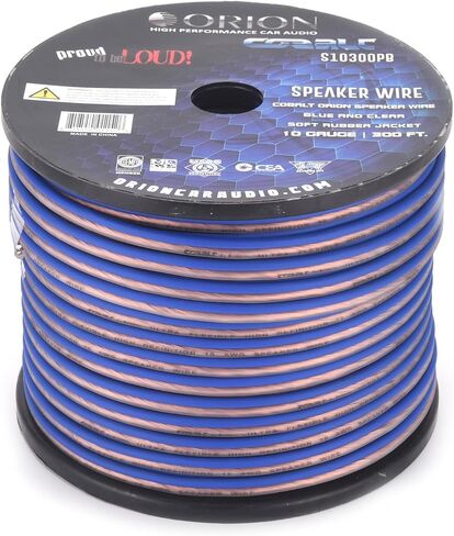 Orion Cobalt S161000PB 16 Gauge AWG (1000-Ft Blue/Clear) High Powered Car Speaker Wire Roll, Surround Sound, Home Theater Speakers, RV Audio | 2x16 Gauge Speaker Cable/Wire Roll in Saudi Arabia
