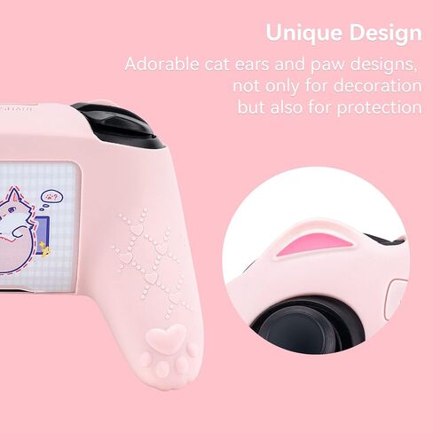 مجموعة Geekshare Cat Paw Controller Grips Set - Switch Pro متوافق - حالة غطاء الحماية من السيليكون المضاد للانزلاق - أغطية عصا التحكم - الوردي in Saudi Arabia