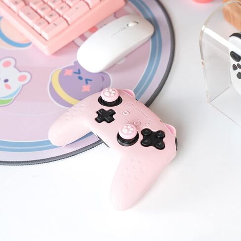 مجموعة Geekshare Cat Paw Controller Grips Set - Switch Pro متوافق - حالة غطاء الحماية من السيليكون المضاد للانزلاق - أغطية عصا التحكم - الوردي in Saudi Arabia
