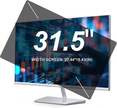 31.5 Inch 16:9 Computer Privacy Screen for Widescreen Monitor, Removable Anti Blue Light Glare Eye Protection Shield, Black Blackout Anti Spy Desktop Security Private Filter. Size Is(697*392 in Saudi Arabia