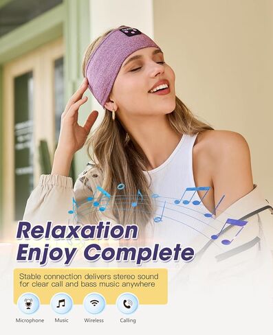 سماعات النوم Bluetooth 5.4 عقال ، سماعات أذن لاسلكية رياضية مقاومة للعرق سماعات نوم نوم مع مكبر صوت استريو فائق الرقيق للتمرينات التي تعمل على تشغيل أدوات باردة فريدة من نوعها in Kuwait