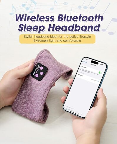 سماعات النوم Bluetooth 5.4 عقال ، سماعات أذن لاسلكية رياضية مقاومة للعرق سماعات نوم نوم مع مكبر صوت استريو فائق الرقيق للتمرينات التي تعمل على تشغيل أدوات باردة فريدة من نوعها in Kuwait