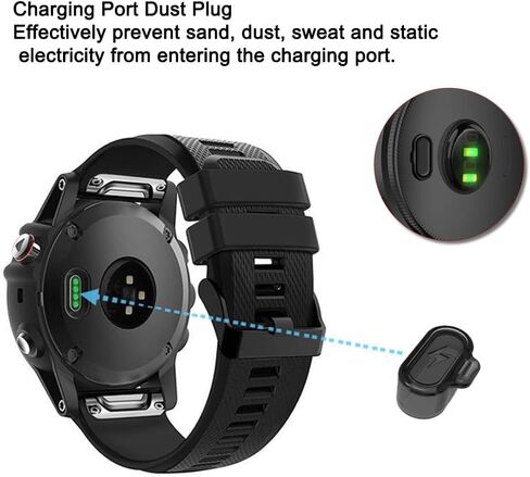 فيلم واقي متوافق مع Garmin Lily 2 حامي الشاشة الزجاجية النشطين + شحن شحن سدادات غبار المنفذ ، 9h مضاد للخلع ، (حزمة 4 + 4) ليس للليلي 2 / كلاسيكي in Kuwait