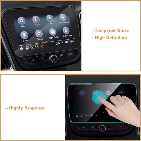 Moonlinks Malibu Screen Protector Compatible with Chevy Malibu Premier 2016-2024,Equinox Premier 2018-2024,Volt LT/Premier 2016-2019,High Definition Tempered Glass Screen Protector (8’’ Trapezoid) in Saudi Arabia