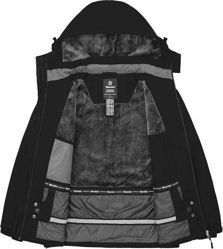 سترة تزلج نسائية مقاومة للماء من Wantdo، معطف شتوي دافئ، معاطف ثلج مقاومة للرياح، معطف واق من المطر من الصوف الدافئ in Kuwait