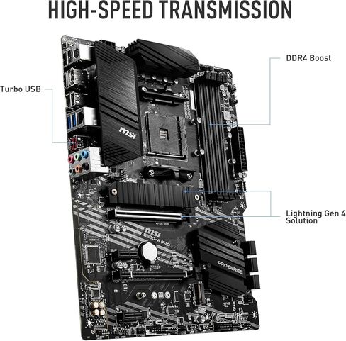 MSI B550-A PRO ProSeries Motherboard (AMD AM4, DDR4, PCIe 4.0, SATA 6Gb/s, M.2, USB 3.2 Gen 2, HDMI/DP, ATX) in Kuwait