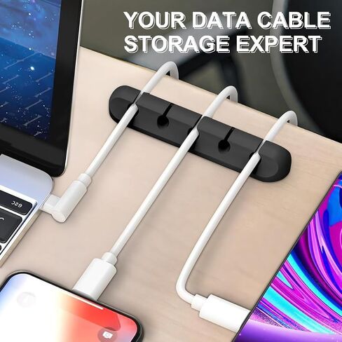 3-Packs Cable Holder Clips, Cable Management Cord Organizer Clips Self Adhesive for Desktop USB Charging Cable Nightstand Power Cord Mouse Cable Wire PC Home,Office,Car,Desk,Nightstand(7, 5, 3 Black) in Saudi Arabia