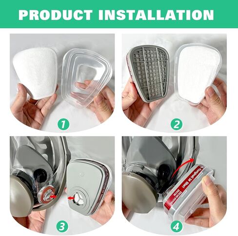 ANUNU Full Face Respirator Mask - Gas Mask with Filters for Chemical, Paint Vapors, Gases, Dust, Sanding, Welding, Woodworking, Machine Polishing in Kuwait