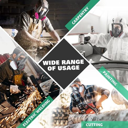 ANUNU Full Face Respirator Mask - Gas Mask with Filters for Chemical, Paint Vapors, Gases, Dust, Sanding, Welding, Woodworking, Machine Polishing in Kuwait