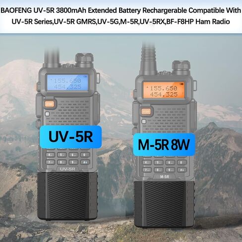 Baofeng UV-5R بطارية UV5R القابلة لإعادة الشحن الموسعة 3800mAh بطارية الشاحن عالي السعة USB-C لسلسلة BF-F8HP Series M-5R 5RX HAM RADIOS in Kuwait