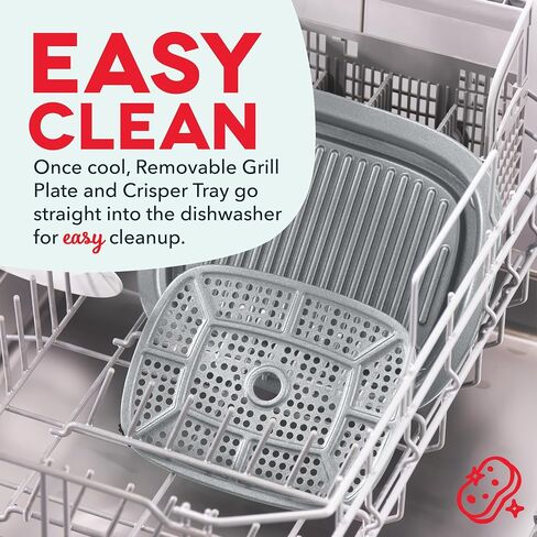 Dash Flip & Fry™ Digital 2-in-1 Grill + Air Fryer with 4 functions, 3 Qt Capacity, Air fryer & Indoor Grill for fries, wings, burgers and more - Navy in Saudi Arabia