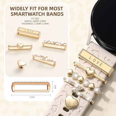 Leopard Engraved Band 5PCS Charm Compatible with Samsung Galaxy Watch 7/6/5/4/For Galaxy FE /6 Classic/4 Classic/5 Pro/Active 2,20mm Watch Band Women Cute Soft Silicone Strap Replement Bracelet in Kuwait