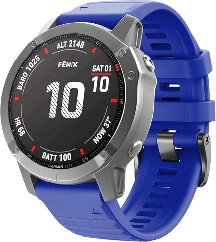 ANCOOL Compatible with Fenix 6/Fenix 7 Bands 22MM Quickfit Silicone Watch Band Replacement for Fenix 8 47mm/7 Pro/6 Pro/5/5 Plus/Approach S60/S62/Quatix 6 (Black) in Saudi Arabia