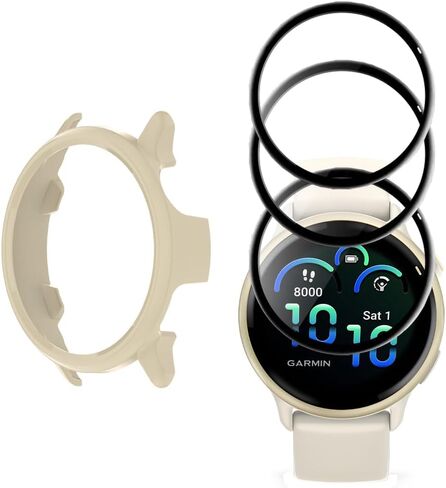 Watch Screen Protector for Garmin Vivoactive 6 and Hard PC Protective Case in Kuwait