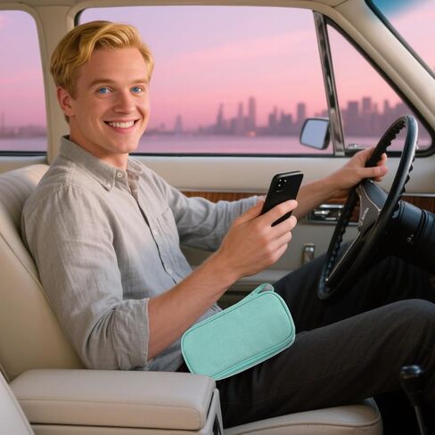 Car Phone Cooling Bag, Cooling Bag for Cell Phone with 2 Reusable Ice Packs to Prevent Overheating Extends Battery Life Thermal Cellphone Case Fits All Cellphones (Green) in Saudi Arabia