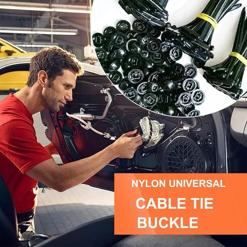 100 PCS Premium Nylon Universal Cable Tie Buckle (100 ٪ Nylon) ، وعلاقات الرمز البريدية ذاتية القفل ، ومقاطع ربط الكابلات المقاومة للأشعة فوق البنفسجية للسيارات والإصلاحات المنزلية ، وحاجز السيارة ، وإصلاحات الجذع والمحرك in Saudi Arabia