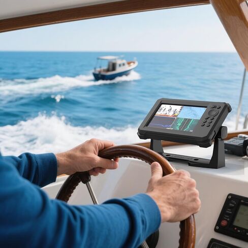 علبة حماية للجلد السيليكون الباحث عن الأسماك وغطاء أشعة الشمس لـ Lowrance Eagle 7 '-التغطية الكاملة ، ومكافحة الخدش ، وغير القاء （الأسود） in Kuwait