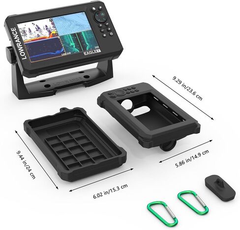 علبة حماية للجلد السيليكون الباحث عن الأسماك وغطاء أشعة الشمس لـ Lowrance Eagle 7 '-التغطية الكاملة ، ومكافحة الخدش ، وغير القاء （الأسود） in Kuwait