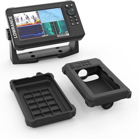 علبة حماية للجلد السيليكون الباحث عن الأسماك وغطاء أشعة الشمس لـ Lowrance Eagle 7 '-التغطية الكاملة ، ومكافحة الخدش ، وغير القاء （الأسود） in Kuwait