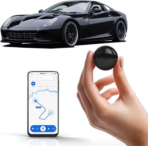 GPS Tracker for Vehicles, Car Tracker for Vehicles, No Monthly Fee Subscription - Mini GPS Tracker Locator with Magnetic Suction, Location Tracker for Car, Pets, No Sim Card Required ﻿ (Black) in Saudi Arabia